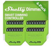 Shelly Dimmer Gen3 - Dimmer Inteligente WiFi Empotrable, LED & Halógenos hasta 200 W, Sin Cable Neutro, Domótica, Programación Inteligente, Home Assistant, Alexa & Google Home, Sin Hub (4 Unidades)