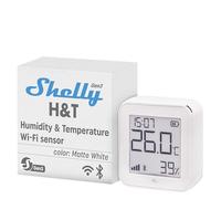Shelly H&T Gen 3 Blanco- Termómetro Higrómetro Wi-Fi & Bluetooth, Medidor Inalámbrico de Temperatura y Humedad, Almacenamiento de Datos, Control Remoto por App, Bateria Larga Duración o USB