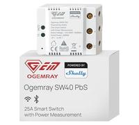 Shelly Ogemray - Interruptor de relé inteligente, 25 A, Bluetooth, Wi-Fi