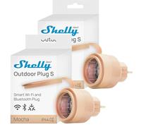 Shelly Outdoor Plug S Gen3 - Enchufe inteligente exterior, IP44, certificado mate, 12 A, 2500 W, iluminación, medición potencia, automatización, Alexa, Google