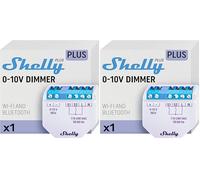 Shelly Plus 0-10V Dimmer - Módulo Regulador de Luz W-Fi & Bluetooth, Atenuador Inalámbrico para regulable LED, No necesita hub, Control remoto Shelly app, Compatible Alexa Google Home (Paquete de 2)