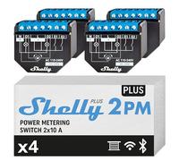 Shelly Interruptor inteligente Shelly Plus 2PM 2 canales 16A WiFi/Bluetooth Medición 4 piezas