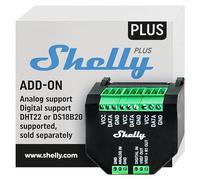 Shelly Plus Add-On - Interfaz De Sensor Wi-Fi Y Bluetooth (Para Relés), Compatible Con Sensores Inteligentes DS18B20, DHT22 Y Arduino, Entrada Analógica Y Digital, Control Remoto Con App