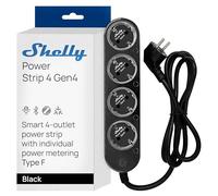 Shelly Regleta Power Strip 4 Gen4 – 4 tomas, monitorización de consumo, Matter – Nero