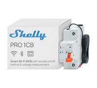 Shelly Pro 1CB C63 - Interruptor de circuito inteligente WLAN y Ethernet, 63A 1 pin Tipo C, Conmutación remota, Protección contra sobretensiones y bajo voltaje, Monitoreo de voltaje, Riel