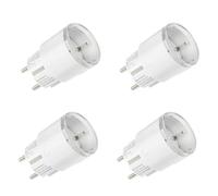 Shelly S MTR Gen3 Plug Blanco Paquete de 4 Matter Certificado Enchufe Inteligente con Monitoreo de Energía y Pantalla LED Multicolor, Control Remoto APP para iOS Accesorios Android para Google