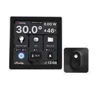 Shelly Wall Display Negro + Shelly BLU H&T Negro - Kit de Domótica Wi-Fi, Panel de Control e Interruptor de 5A, Sensor de Temperatura y Humedad, Función de Termostato y Medición del Consumo Eléctrico