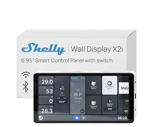 Shelly Wall Display X2i Plata - Panel de Control para hogar Inteligente, Pantalla tàctil 6,9”, Wi-Fi y Bluetooth, Control inalámbrico Dispositivos Inteligentes, Relé 5A, Compatible Home Assistant