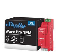 Shelly Interruptor inteligente Wave Pro 1PM – Repetidor Z‑Wave, Medidor, 1 canal 16A, Carril DIN