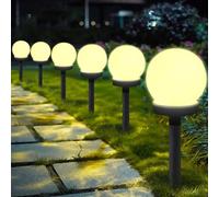 Shengruili 6 lámparas solares para exteriores con forma de bola solar, para jardín e impermeables
