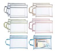 Shengxi 10 Piezas A4 Paquetes de Bolsas Malla Colores con Asa y Cremallera | Bolsas de Almacenamiento para Juguetes Bolsa de Malla Organizadora Transparente para Almacenamiento de Juguetes Documentos