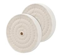 Shengxi 150mm Disco de Pulido de Algodón 2 Piezas Ruedas de Pulido para Amoladora de Banco Rueda Pulidora en Espiral con Orificio de 12,7 mm 70 Capas para Coche Aluminio Cromo Porcelana