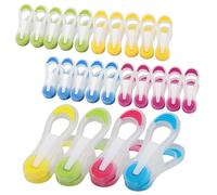 Shengxi 20 Piezas Pinzas Ropa Pinza Tender Ropa de Plástico Premium 4 Colores, Fuerte Agarre, Pinzas Ropa Que No Dejan Marca, Multifuncional Pinzas para Perchas y Calcetines (7x2x4 cm)