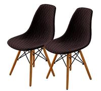 SHENGYIJING Pack de 2/4/6 Fundas Decorativas para Sillas de Comedor Nordicas Adjustables, Lavable, Elasticas para Banquetes Cocina Hogar(Marrón)