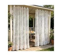 SHENJMAI 1 Pieza Cortina Transparente Floral de Mariposa for Exterior | Decoración de encaje transparente con estampado de flores for cenador, Patio, porche(1pc W132xL183 cm)