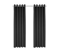 SHENJMAI 2 Cortinas Negras for Exteriores con Ojales de Alta Densidad | Cortinas divisorias sólidas impermeables for porche, cenador y patio(200X260cm)