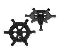 SHERCHPRY 2 Piezas Tirador de Hierro Fundido Negro Estilo Oceánico para Cajones y Armarios, Resistente y Duradero, Adecuado para Muebles del Hogar