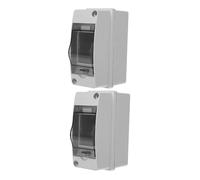 SHERCHPRY Caja de distribución eléctrica de 2 vías con ventana transparente y carcasa ABS impermeable IP65 para talleres y hogares, pack de 2 unidades