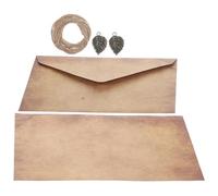 SHERCHPRY Pack de 5 Sobres de Papel Kraft Vintage con Cuerda de Cáñamo, Portatarjetas Portátil y Opaco, Adecuado para Invitaciones y Cartas en Bolso o Mochila