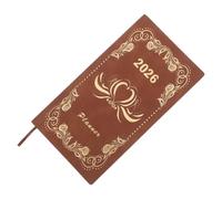 SHERCHPRY Planificador de Objetivos Mensuales 2026 Diseño Elegante, Cuaderno A6 Marrón de PU y Papel Duradero para Uso Profesional y Organización Diaria