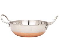 SHIFA CRAFT CB kadhai - Ollas Kadhai de acero inoxidable con fondo de cobre para freír samosa, sabji otros cualquier cosa (2 litros)