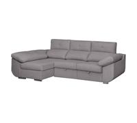 SHIITO | Modelo Avril - Sofá 3 Plazas Izquierda con Chaiselongue y Asientos Deslizantes | Diseño Moderno y Sofisticado | 280 x 150 x 100 cm - Color Ceniza