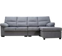 SHIITO - Sofá 4 Plazas con Chaiselongue Modelo Neira | Relax y Confort Máximo | Elegante y Compacto | Madera de Pino y Tablero Aglomerado, Gris, Grande 265cm de Ancho, Madera de Pino