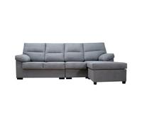 SHIITO | Sofá Cóndor de 4 Plazas con Chaiselongue - Máximo Confort y Relax | Diseño Elegante y Compacto | Fabricado en Madera de Pino y Tablero Aglomerado, Color Gris, 265cm de Ancho
