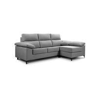 Shiito | Sofá Fairmont de 4 Plazas con Chaiselongue | Diseño Elegante y Práctico | 255 cm de Ancho - Color Gris Perla