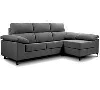 Shiito | Sofá Lucrezia de 4 Plazas con Chaiselongue | Diseño Elegante y Compacto | 255 cm de Ancho - Color Gris Marengo