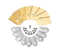 Shiketong Cuchilla Cortadora De Césped,Compatible con Husqvarna,Automower,Compatible con Gardena,Acero Inoxidable con Tornillo,Reparación De Cortacésped Robótico(60PCS SilverGold)