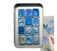 Shimmer - Juego de pintura de acuarela de 12 colores, suministros de arte portátiles, kit de pintura para niños, principiantes