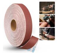 Shineboc Rollo de papel de lija de grano 150, 2,5 x 250 cm, rollo de papel de lija continuo abrasivo de óxido de aluminio para automoción, carpintería, lijadoras de archivos de aire, bloques de lijado