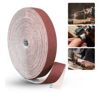 Shineboc Rollo de papel de lija de grano 80 de 2,5 x 250 cm, rollo de papel de lija continuo abrasivo de óxido de aluminio para automoción, carpintería, lijadoras de archivos de aire, bloques de