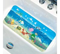 ShineCozy - Alfombrilla antideslizante para bañera con dibujos animados - 90 x 40 cm, tamaño XL, alfombrillas de ducha antideslizantes para el suelo (Barcos Océano)