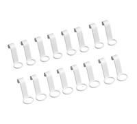 SHINEOFI 16 Piezas Soporte para Colgar Champú, Estante para Champú Colgante de ABS Blanco, para Botellas Cuello de 2,5cm y 3,1cm, Ahorro de Espacio, para Baño y Poste