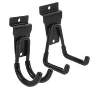 SHINEOFI 2 Piezas Ganchos Metálicos para Colgar en Pared, Hierro PVC Negro | Instalación Fácil Orificios de Tornillo, Diseño Rígido y Estable, para Sótano, Almacén y Leña