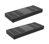 SHINEOFI 2 Piezas Humidor para Guardar Cigarros Rectangular Grande Negro | Plástico y Flower Mud, Sistema de Humedad para Conservación, Diseño Moderno y Espacioso