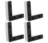 SHINEOFI 4 Piezas Patas de Sofá de Aluminio en Forma de L E I para Muebles, Color Negro, Aumentan la Altura, Reemplazan Piezas de Madera o Plástico en Soportes para TV