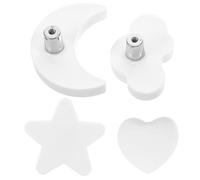 SHINEOFI 4 Piezas Perillas de Goma para Gabinetes Infantiles Superficie Suave y Diseño Kawaii en Blanco para Decoración Segura de Muebles y Habitaciones