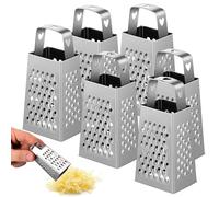 SHINEOFI 6 Piezas Rallador de Queso de Acero Inoxidable Mini de Cuatro Lados, Compacto y Multifuncional para Zanahorias y Cítricos en Cocina o Uso Comercial