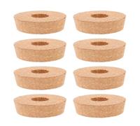 SHINEOFI 8 Piezas Tapas de Corcho Hidropónicas para Frascos de Vidrio, Corcho para Recipiente Hidropónico, Madera Marrón, Redondo, Orificio Central, para Propagación en Agua y Terrarios