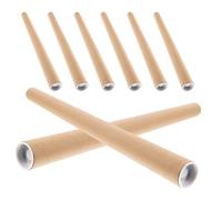 SHINEOFI 8 Piezas Tubo de Cartón para Pósteres, Envío y Arte | Papel Kraft y Cartón, Interior Liso Reforzado, para Aula, Exposiciones, Mapas y Caligrafía