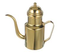 SHINEOFI Aceitera de Acero Inoxidable de 650ml Vertido sin Goteo y Fácil de Limpiar para Almacenar Aceite y Vinagre Diseño Moderno y Elegante Dorado