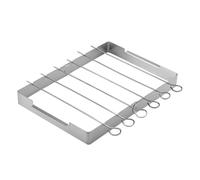 SHINEOFI Acero Inoxidable Parrilla Portátil Plegable para Brochetas | Soporte Estable y Resistente al Calor, Diseño Plegable para Camping, Horno y Uso Exterior