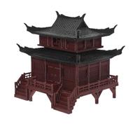 SHINEOFI Adorno de Jardín Zen en Miniatura Estilo Asiático Arquitectura Tradicional China, Material Plástico Resistente, Diseño Compacto Adecuado para Peceras y Bonsáis en Interiores