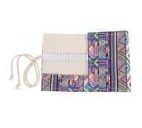 SHINEOFI Bolsa de Lápices Enrollable de Lona para 36 Bolígrafos, Estuche de Gran Capacidad Diseño Étnico, Protege Puntas y Es Adecuado para Estudiantes de Arte