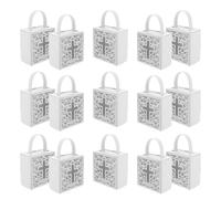 SHINEOFI Bolsas de Obsequio con Forma de Cruz Hueca, 25 Piezas, con Asas Portátiles, Cajas para Recuerdos de Comunión y Bautizo, Ideales para Dulces y Obsequios Religiosos