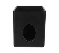 SHINEOFI Caja de Pañuelos de Cuero Artificial Negro con Bandeja de Almacenamiento y Compartimento Superior para Encimera o Tocador, Diseño Cuadrado Elegante y Sofisticado