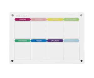 SHINEOFI Calendario Magnético Semanal para Nevera, Tablero de Planificación Semanal de Acrílico Blanco, Borrable en Seco, sin Residuos, para Oficina y Escuela